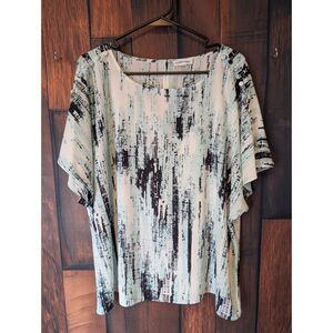 Women's Calvin Klein plus size short sleeve abstract top size 2X